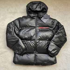 Prada Black Light Re-Nylon Hooded Fuffer Jacket
